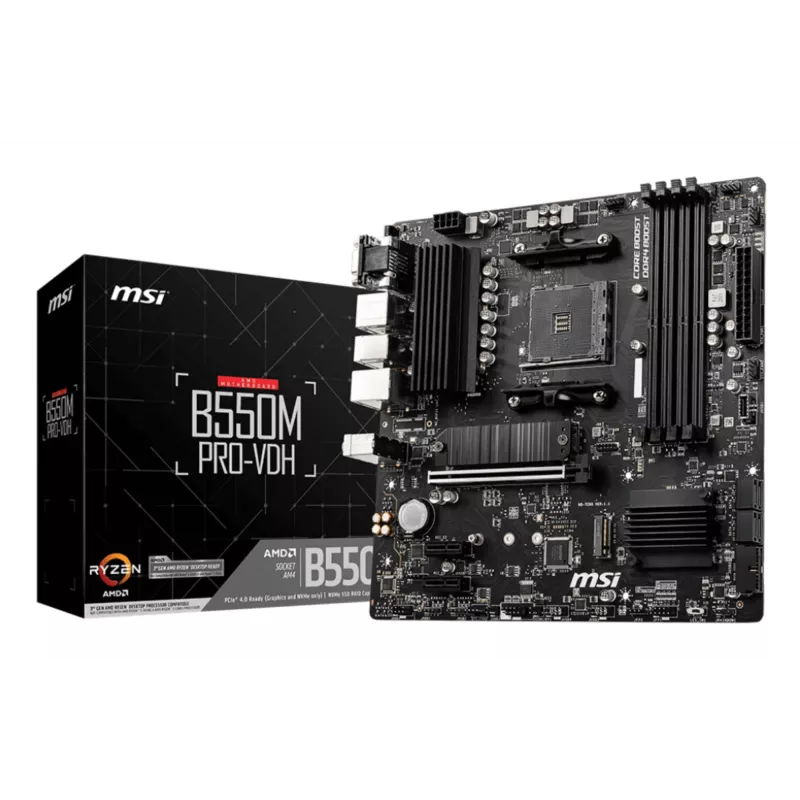 MSI B550M PRO-VDH pagrindinė plokštė AMD B550 Socket AM4 micro ATX