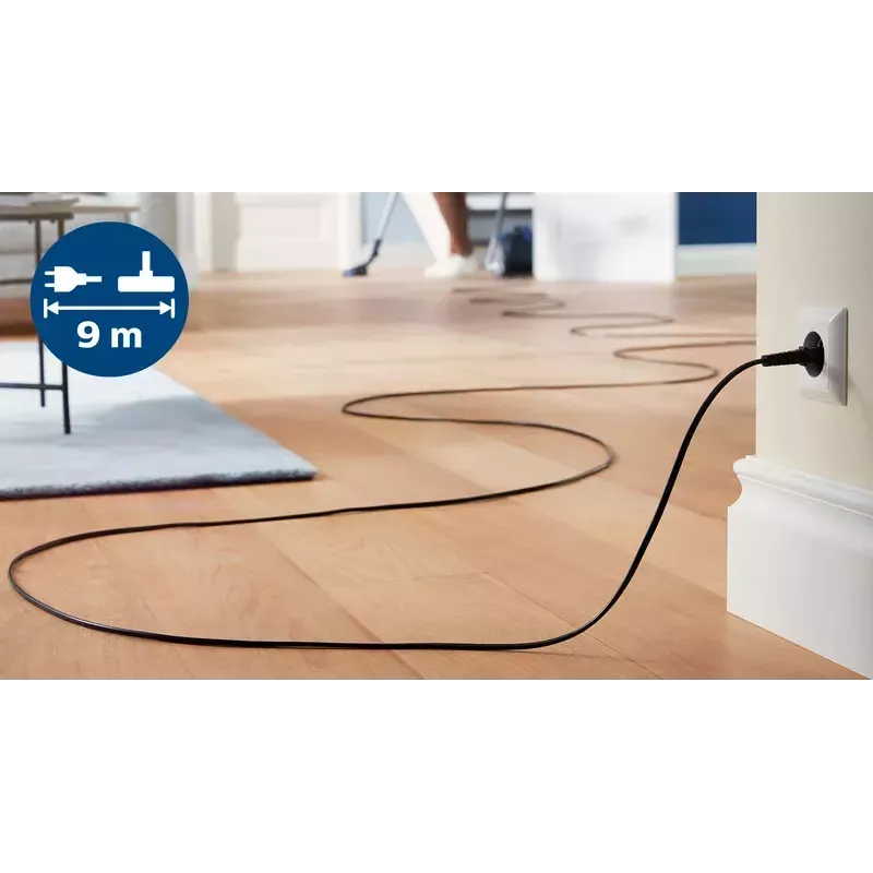 Cikloninis dulkių siurblys Philips XD3110/09 — 900 W, 3 L dulkių maišelis, HEPA filtracija, teleskopinis metalinis vamzdis