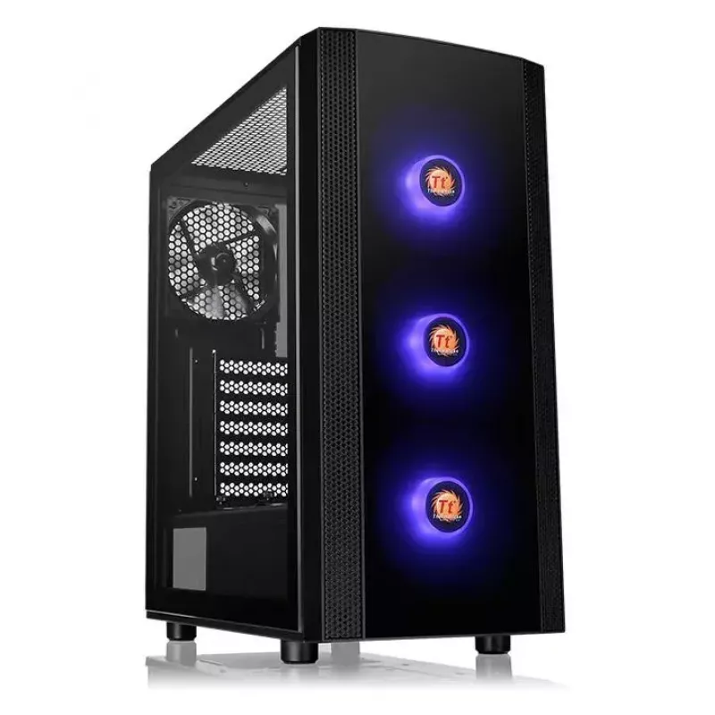 PC korpusas Thermaltake Versa J25 TG RGB Midi Tower juodas
