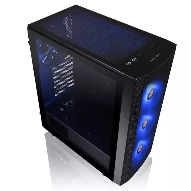 PC korpusas Thermaltake Versa J25 TG RGB Midi Tower juodas