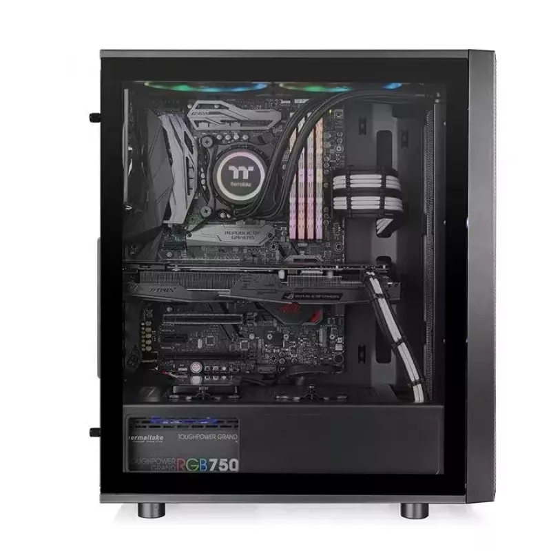 PC korpusas Thermaltake Versa J25 TG RGB Midi Tower juodas