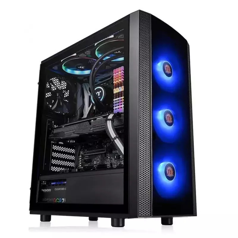 PC korpusas Thermaltake Versa J25 TG RGB Midi Tower juodas