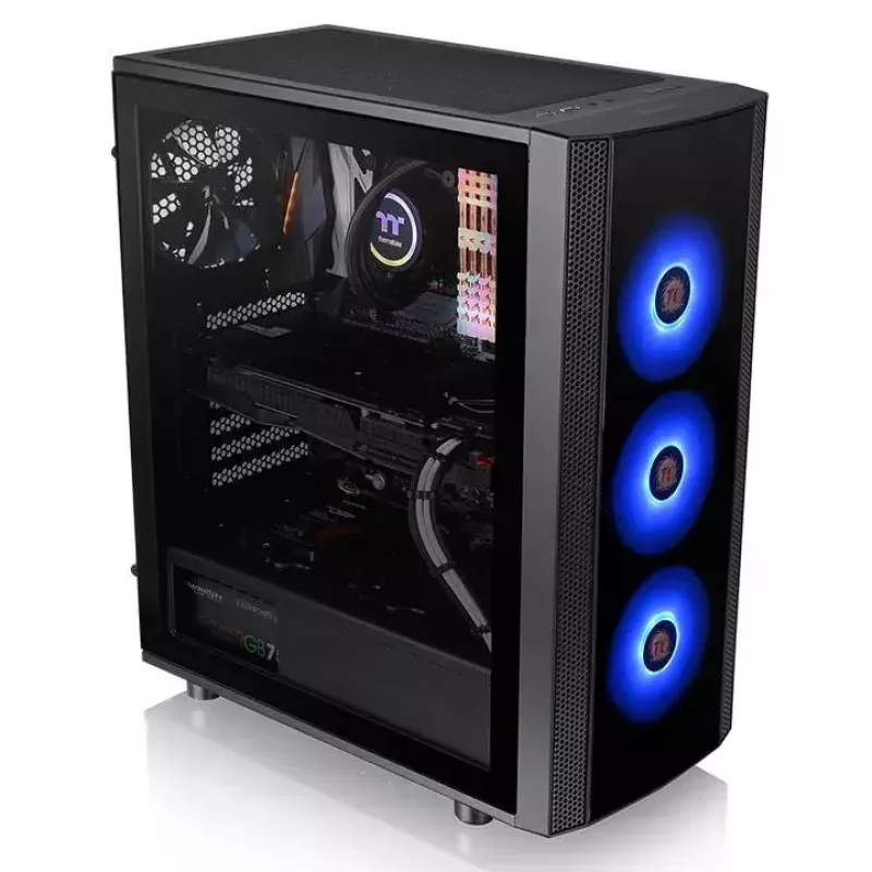 PC korpusas Thermaltake Versa J25 TG RGB Midi Tower juodas