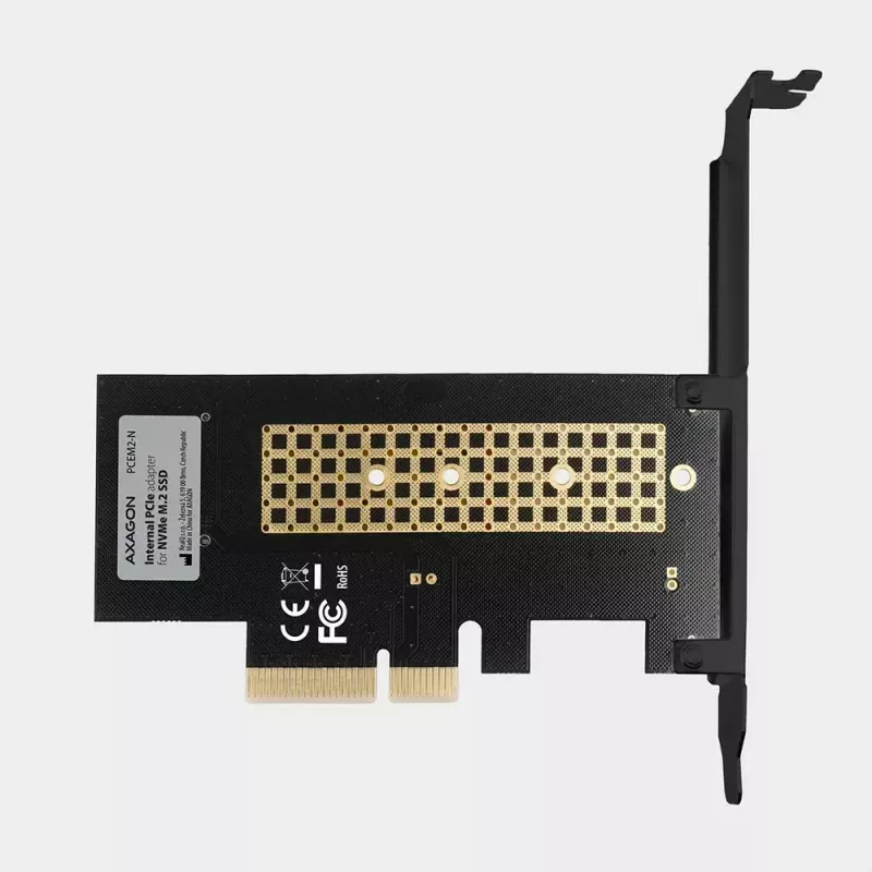 AXAGON ECO PCEM2-N PCIe NVMe M.2 adapteris, vidinis adapteris PCI-Express x4, skirtas prijungti NVMe M.2 SSD kietąjį diską prie kompiuterio