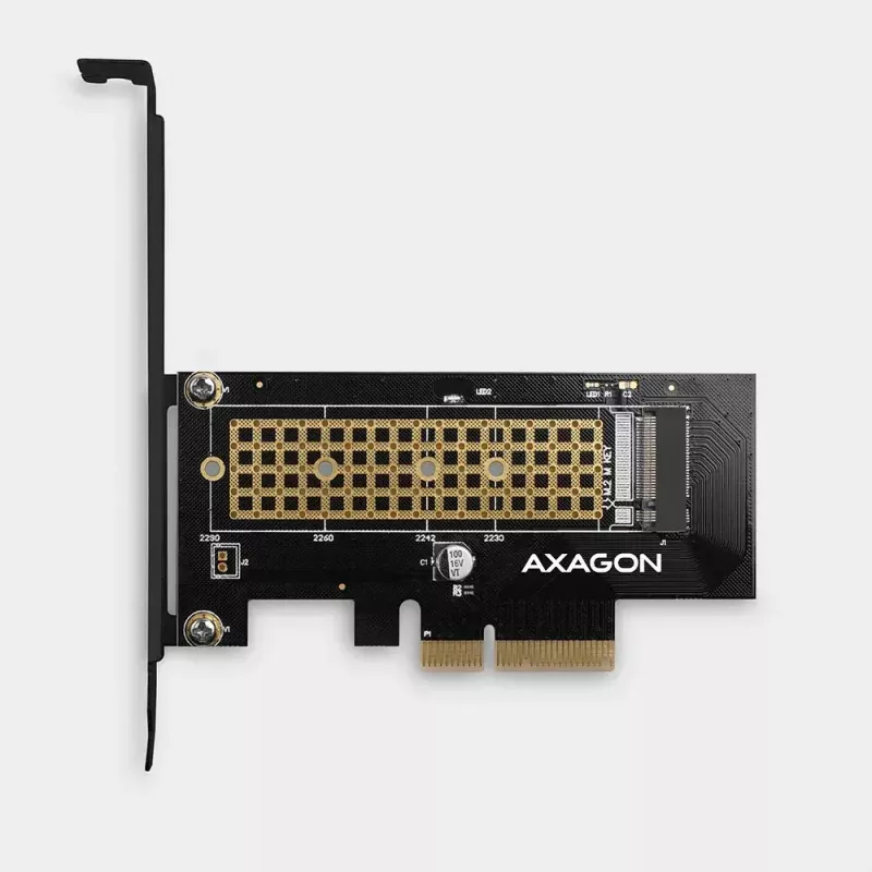 AXAGON ECO PCEM2-N PCIe NVMe M.2 adapteris, vidinis adapteris PCI-Express x4, skirtas prijungti NVMe M.2 SSD kietąjį diską prie kompiuterio