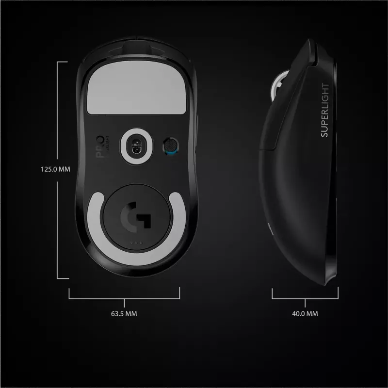 LOGITECH Gaming Mouse - Pro X Superlight Wireless - Juoda