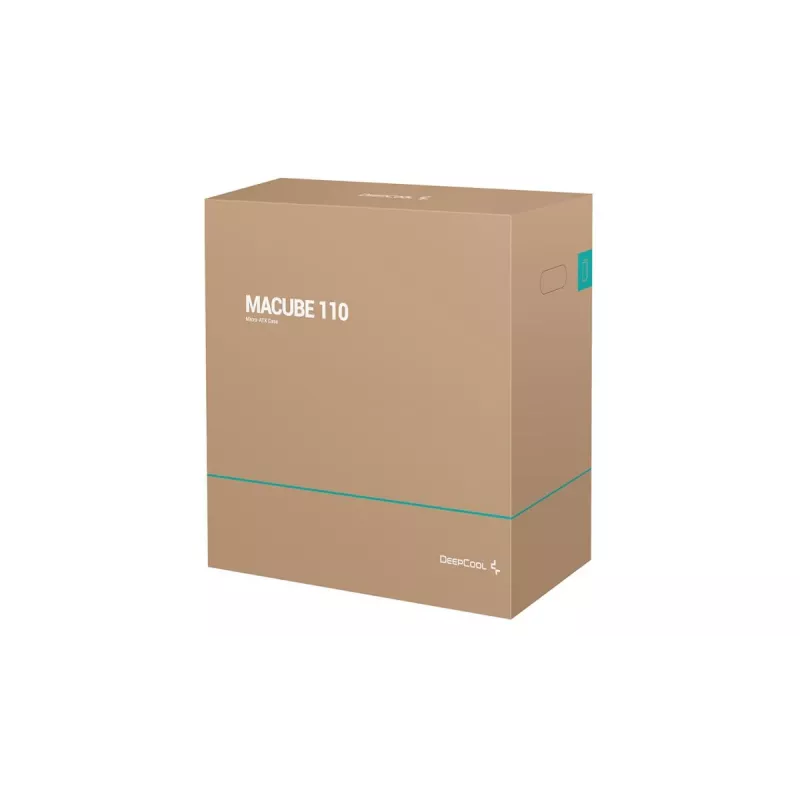 PC korpusas DeepCool MACUBE 110 Midi Tower Black — microATX/Mini-ITX, grūdintas stiklas, palaiko GPU 320 mm, CPU aušintuvą 165 mm