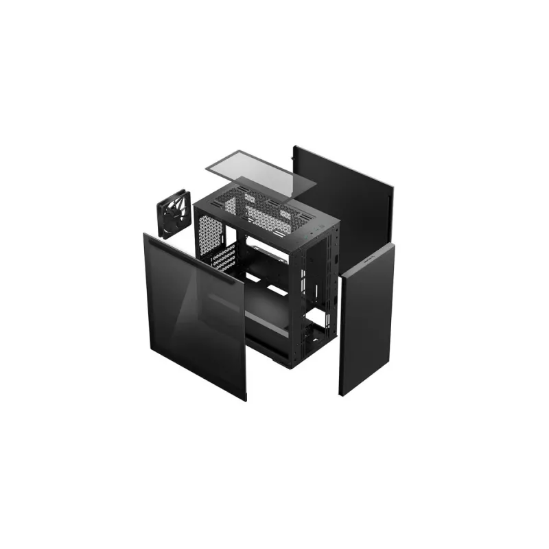 PC korpusas DeepCool MACUBE 110 Midi Tower Black — microATX/Mini-ITX, grūdintas stiklas, palaiko GPU 320 mm, CPU aušintuvą 165 mm