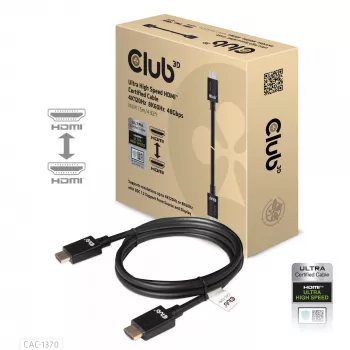 CLUB3D Ultra High Speed HDMI 4K120Hz, 8K60Hz sertifikuotas kabelis 48Gbps M/M 1,5 m/4,92 ft