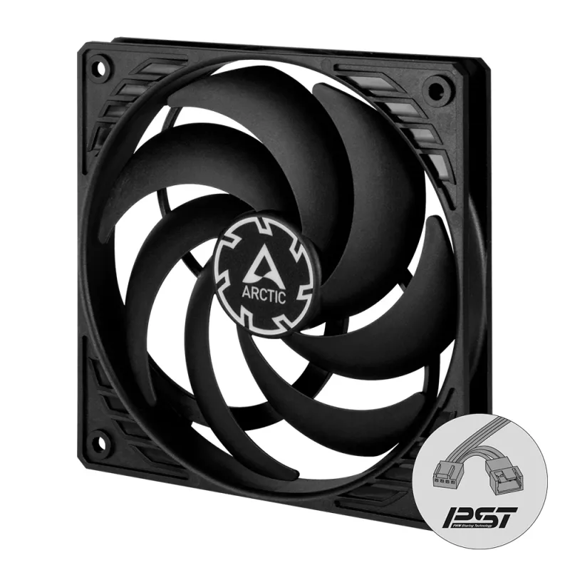 ARCTIC P12 Slim PWM PST slėgiui optimizuotas 120 mm PWM ventiliatorius su integruotu Y kabeliu