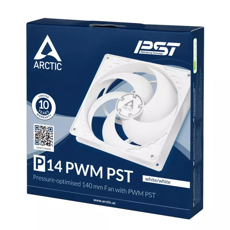 ARCTIC P14 PWM PST slėgiui optimizuotas 140 mm ventiliatorius su PWM PST