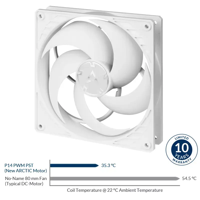 ARCTIC P14 PWM PST slėgiui optimizuotas 140 mm ventiliatorius su PWM PST