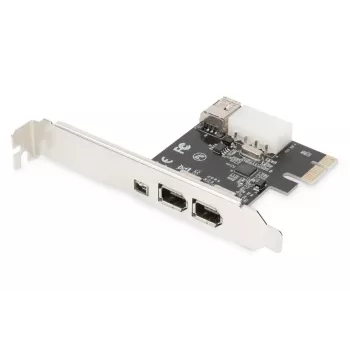 DIGITUS IEEE 1394a sąsajos plokštė, Pci-e, 3 priev., 1x ext. 1394mini, 2x ext. 1394a prievadai