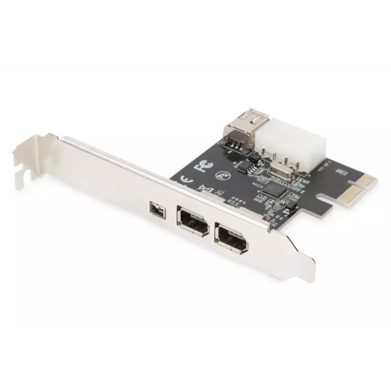 DIGITUS IEEE 1394a sąsajos plokštė, Pci-e, 3 priev., 1x ext. 1394mini, 2x ext. 1394a prievadai
