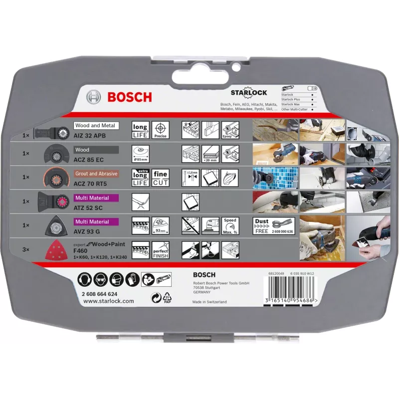Bosch 2 608 664 624 daugiafunkcio įrankio priedas, universalių peiliukų rinkinys