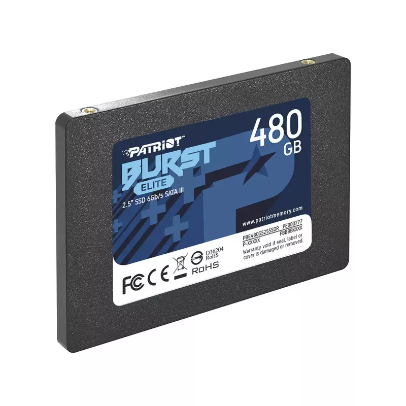 2.5 col. SATA SSD PATRIOT Burst Elite 480GB — 450 MB/s skaitymas, 320 MB/s rašymas, 2.5 col. SATA III, 7 mm