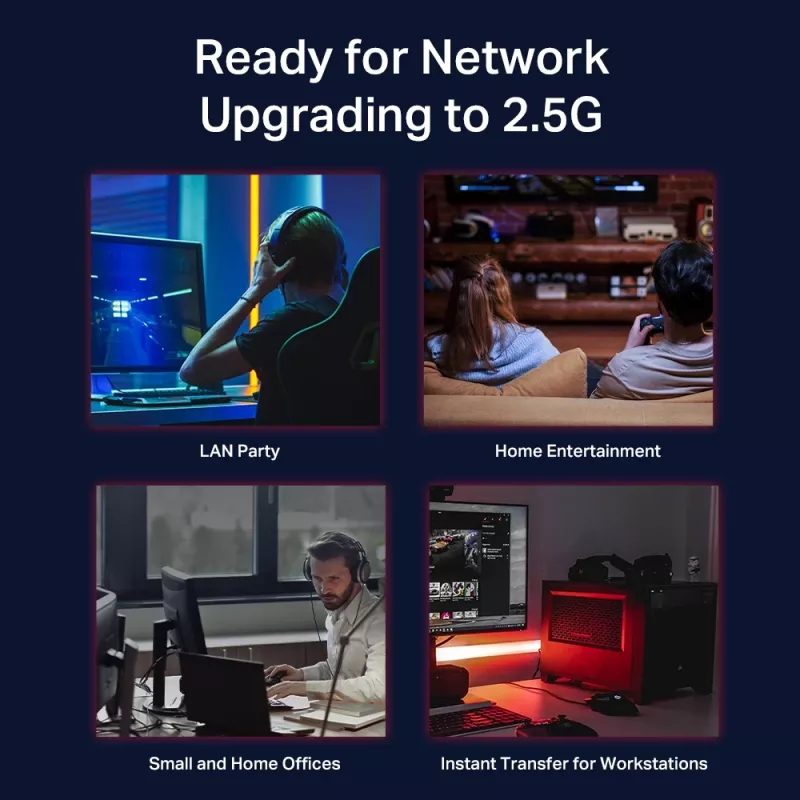 Nevaldomas jungiklis TP-Link TL-SG105-M2 5 prievadų 2,5G darbalaukio jungiklis