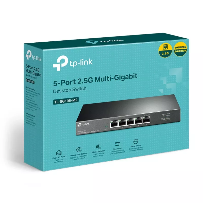 Nevaldomas jungiklis TP-Link TL-SG105-M2 5 prievadų 2,5G darbalaukio jungiklis