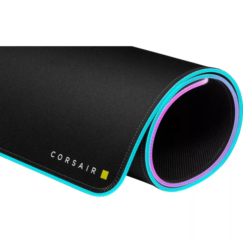 Žaidimų pelės kilimėlis CORSAIR MM700 RGB — 930×400 mm, 4 mm storio, guminis pagrindas, USB maitinamas LED apšvietimas, juodas