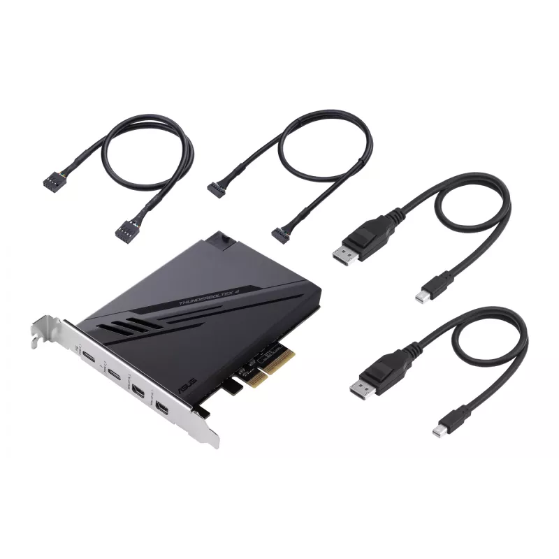 ASUS ThunderboltEX 4 sąsajos kortelės / adapteris Vidinis Mini DisplayPort, PCIe, Thunderbolt, USB 2.0, USB 3.2 Gen 2 (3.1 Gen 2)