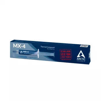 ARCTIC MX-4 aukščiausios kokybės termopasta, terminė pasta, 2,5 g/cm³, mėlyna, 8 g, 1 vnt., 128 mm