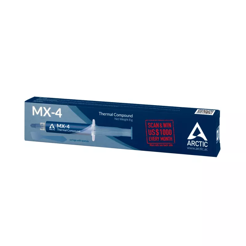 ARCTIC MX-4 aukščiausios kokybės termopasta, terminė pasta, 2,5 g/cm³, mėlyna, 8 g, 1 vnt., 128 mm