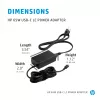HP 65W USB-C LC maitinimo adapteris, nešiojamam kompiuteriui, vidinis, 65 W, AC-to-DC, HP, verslui