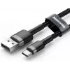 BASEUS pintas Cafule greito įkrovimo kabelis - USB Typee-A į Type-C 2A - 3m - pilkas/juodas (nailonas)