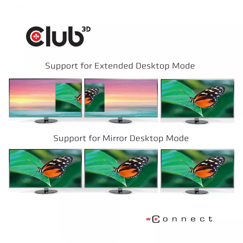CLUB3D USB Type C 3.2 Gen1 Triple Display Dynamic PD Charging Dock 100W PD maitinimo įkroviklis