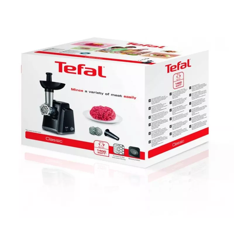 Tefal NE105838 mėsmalė 1400 W Juoda, Nerūdijantis plienas