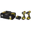 Belaidis elektrinių įrankių komplektas DeWalt DCK266P2T — 18V, 2×5.0Ah baterijos, smūginis suktuvas ir kombinuotas gręžtuvas, įkroviklis, dėklas