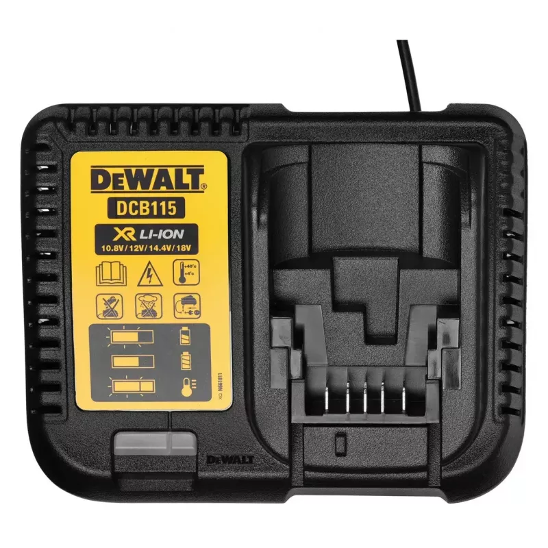 Belaidis elektrinių įrankių komplektas DeWalt DCK266P2T — 18V, 2×5.0Ah baterijos, smūginis suktuvas ir kombinuotas gręžtuvas, įkroviklis, dėklas