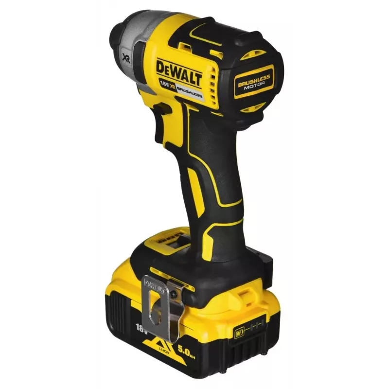 Belaidis elektrinių įrankių komplektas DeWalt DCK266P2T — 18V, 2×5.0Ah baterijos, smūginis suktuvas ir kombinuotas gręžtuvas, įkroviklis, dėklas