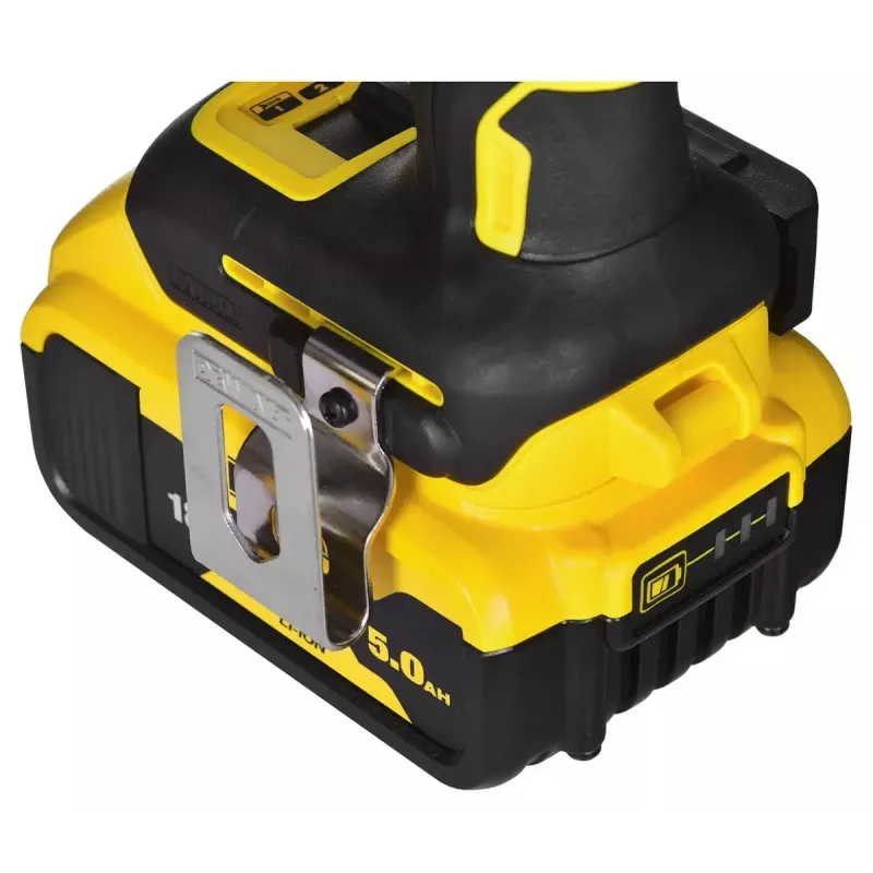 Belaidis elektrinių įrankių komplektas DeWalt DCK266P2T — 18V, 2×5.0Ah baterijos, smūginis suktuvas ir kombinuotas gręžtuvas, įkroviklis, dėklas