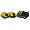 Belaidis elektrinių įrankių komplektas DeWalt DCK266P2T — 18V, 2×5.0Ah baterijos, smūginis suktuvas ir kombinuotas gręžtuvas, įkroviklis, dėklas