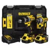 Belaidis elektrinių įrankių komplektas DeWalt DCK266P2T — 18V, 2×5.0Ah baterijos, smūginis suktuvas ir kombinuotas gręžtuvas, įkroviklis, dėklas