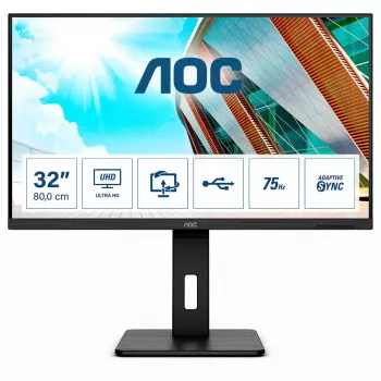 AOC P2 U32P2 kompiuterio monitorius 80 cm (31,5 colio) 3840 x 2160 pikselių 4K Ultra HD LED juodas
