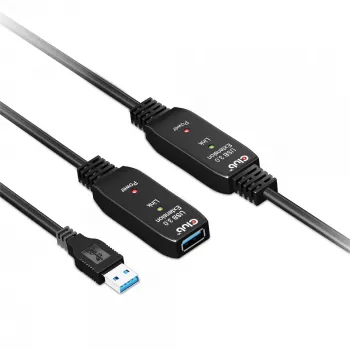 CLUB3D USB 3.2 Gen1 aktyvusis kartotuvo kabelis 10 m / 32.8ft M/F 28AWG