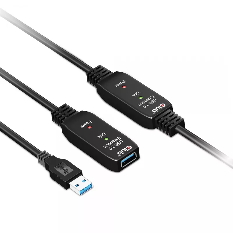 CLUB3D USB 3.2 Gen1 aktyvus kartotuvo kabelis 15 m/ 49.2 ft M/F 28AWG
