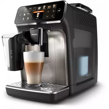 Espresso aparatas Philips EP5447/90 — pilnai automatinis, 1,8 L vandens talpa, 275 g pupelių talpykla, 15 barų, 0,26 L pieno talpykla