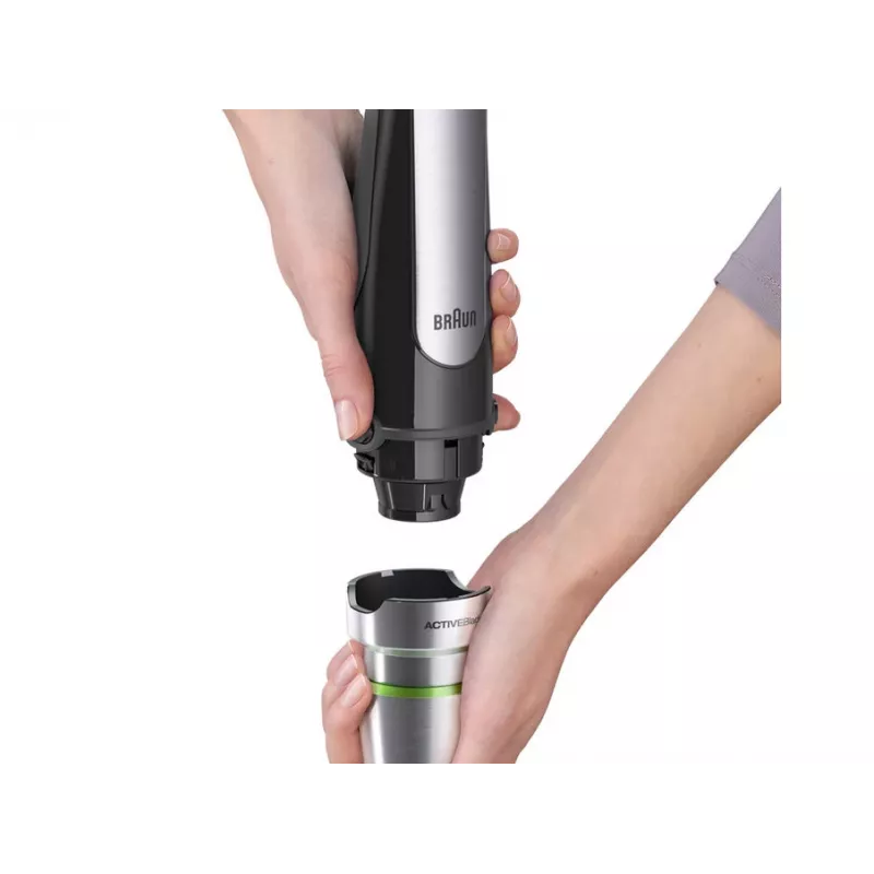 Braun MQ 7025X 0,6 l panardinamasis trintuvas 1000 W juoda, nerūdijantis plienas