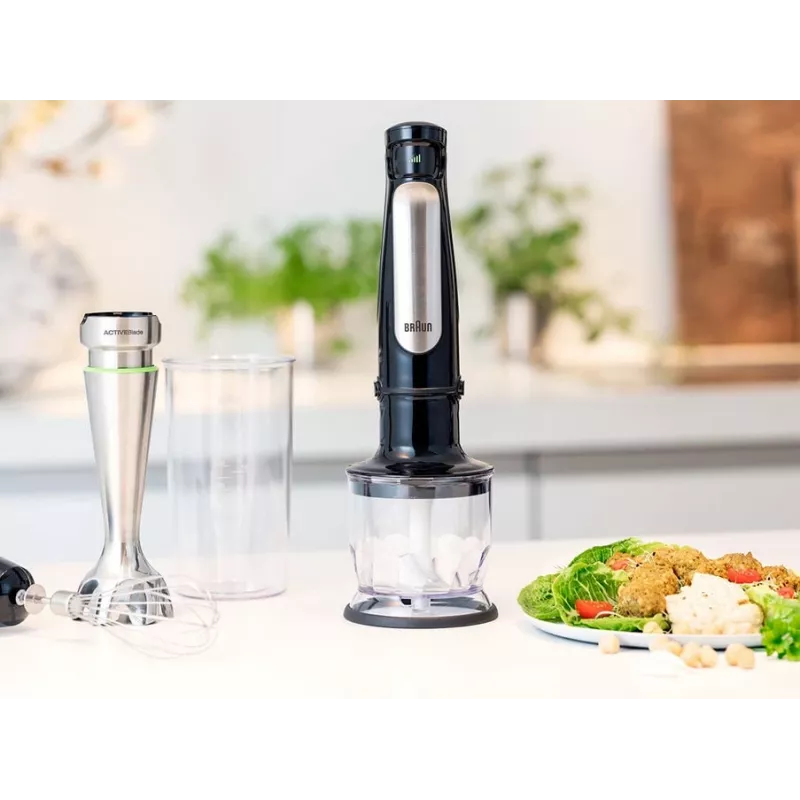 Braun MQ 7025X 0,6 l panardinamasis trintuvas 1000 W juoda, nerūdijantis plienas