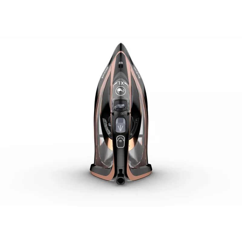 Lyginimo lygintuvas Tefal FV9845 — 3200 W, 60 g/min nuolatinis garas, 350 ml bakelis, vertikalus garas, 1,45 kg, juoda/varinė