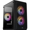 PC korpusas AEROCOOL CS107V2 Mini Tower – juodas, microATX/Mini-ITX, 2x120mm ventiliatoriai, 1x3,5 colio + 2x2,5 colio lizdai