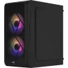 PC korpusas AEROCOOL CS107V2 Mini Tower – juodas, microATX/Mini-ITX, 2x120mm ventiliatoriai, 1x3,5 colio + 2x2,5 colio lizdai