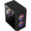 PC korpusas AEROCOOL CS107V2 Mini Tower – juodas, microATX/Mini-ITX, 2x120mm ventiliatoriai, 1x3,5 colio + 2x2,5 colio lizdai