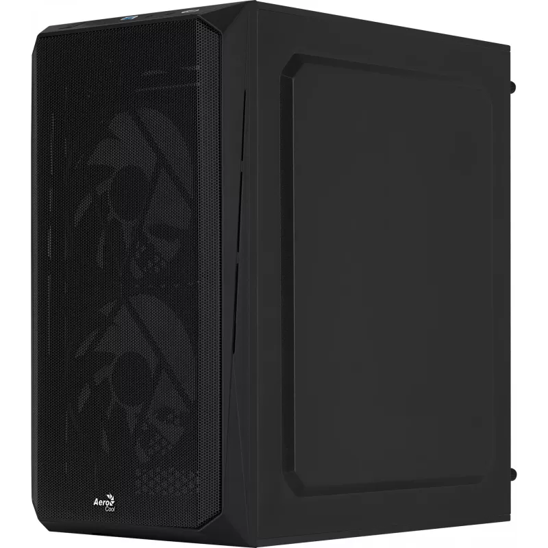 PC korpusas AEROCOOL CS107V2 Mini Tower – juodas, microATX/Mini-ITX, 2x120mm ventiliatoriai, 1x3,5 colio + 2x2,5 colio lizdai