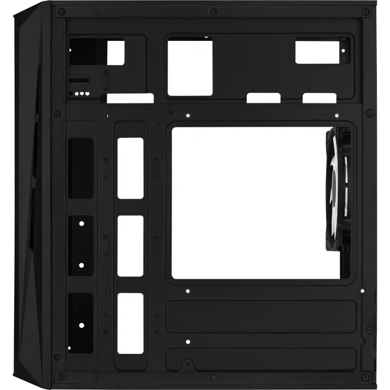 PC korpusas AEROCOOL CS107V2 Mini Tower – juodas, microATX/Mini-ITX, 2x120mm ventiliatoriai, 1x3,5 colio + 2x2,5 colio lizdai