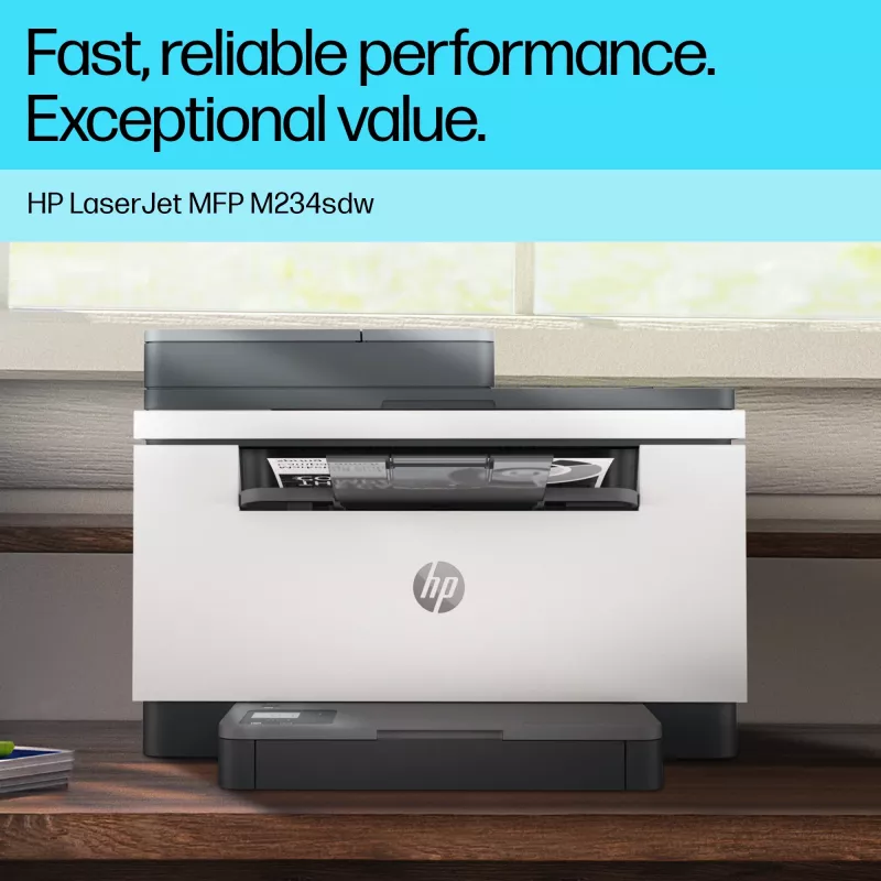 Daugiafunkcinis lazerinis spausdintuvas HP LaserJet MFP M234sdw — nespalvotas A4, 29 ppm, dvipusis, Wi‑Fi, Ethernet