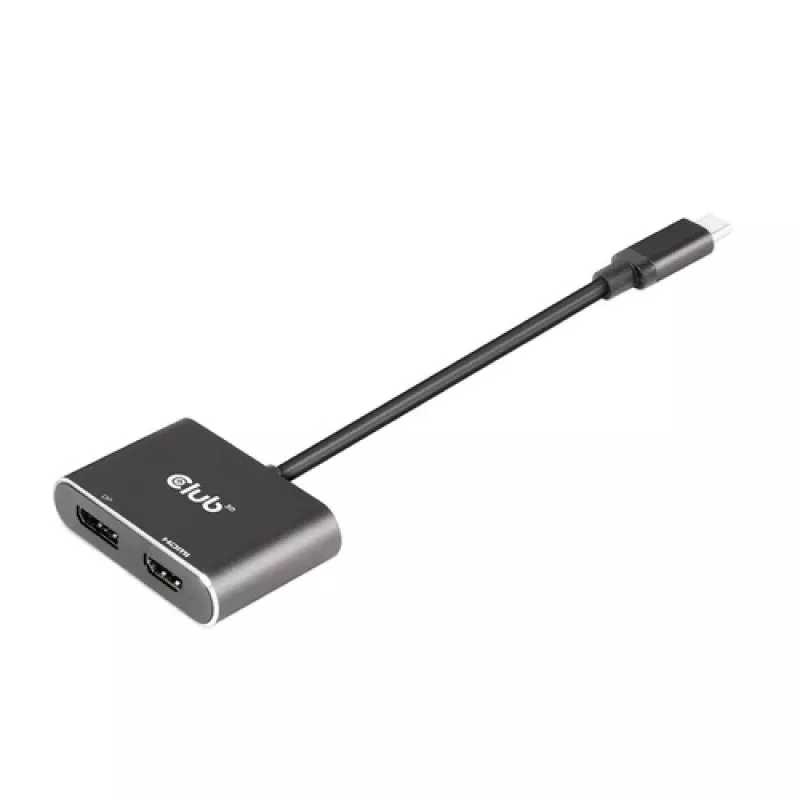 CLUB3D MST šakotuvas USB3.2 Gen2 Type-C(DP Alt-Mode) į DisplayPort + HDMI 4K60Hz M/F